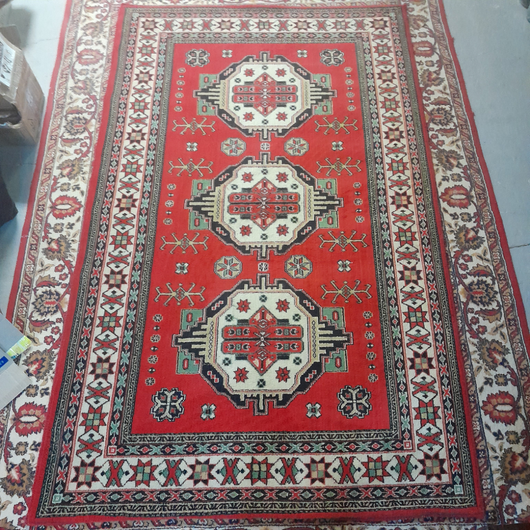 Ковер шерсть 243х149 см. Винтаж, СССР.. Картинка 1